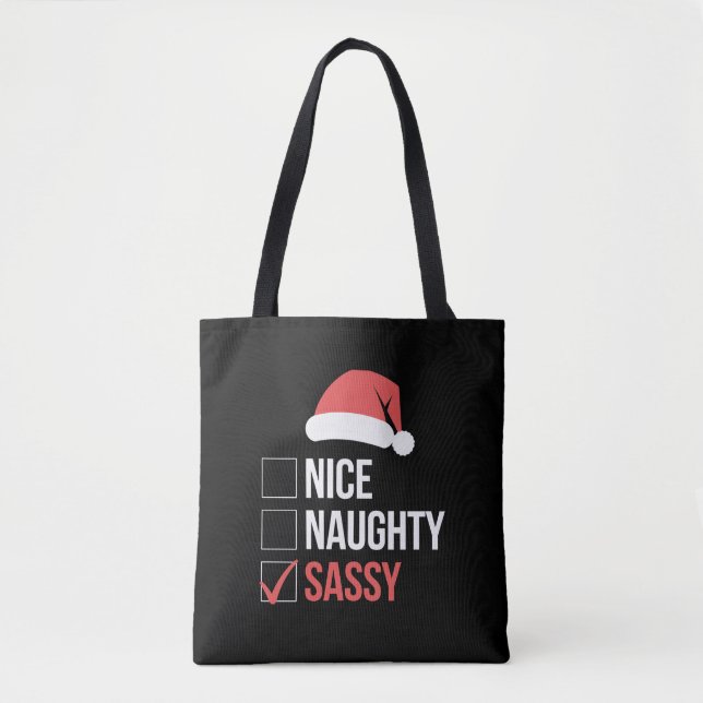 Bolsa Tote Lista de Natal Maliciosa e Safada (Frente)