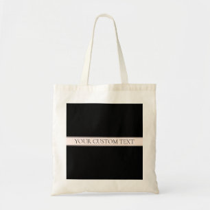 Bolsa Tote Listra de Rosa Claro e Texto Editável Elegante