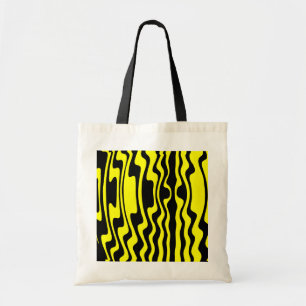 Bolsa Tote Listra ondulada - preto e amarelo