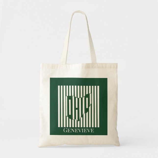 Bolsa Tote Listra Verde de Ohio (Frente)