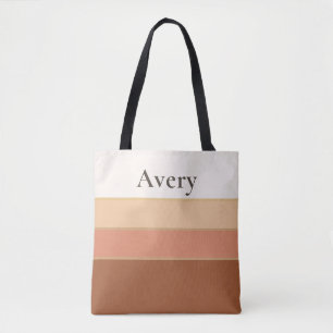 Bolsa Tote Listrada Elegante com Nome – Chique Fem