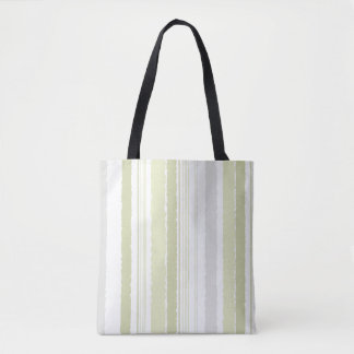 Bolsa Tote Listrada em Verde Sage e Cinza com Efei