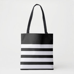 Bolsa Tote Listrado preto e branco clássico