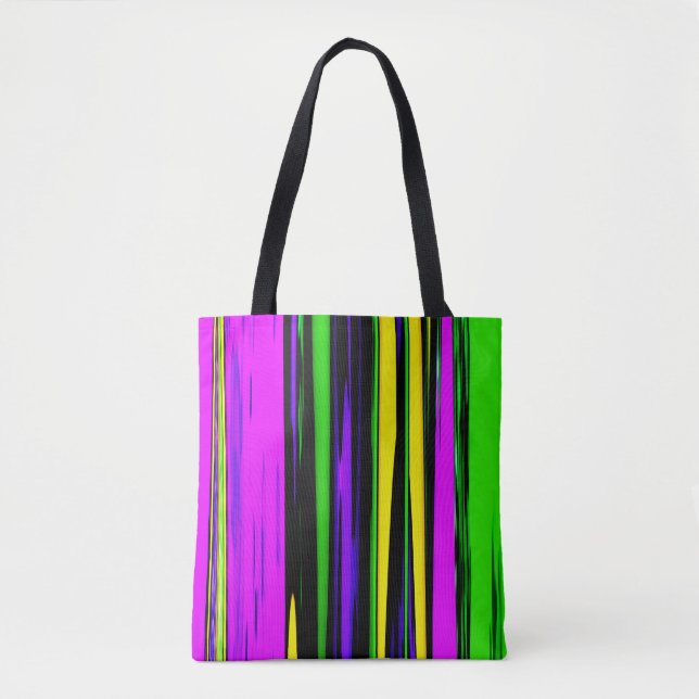 Bolsa Tote Listras Abstratas do Mardi Gras (Frente)