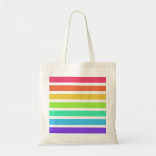 Bolsa Tote Listras arco-íris brilhantes