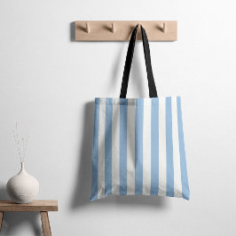 Bolsa Tote Listras Atemporais Azul Suave