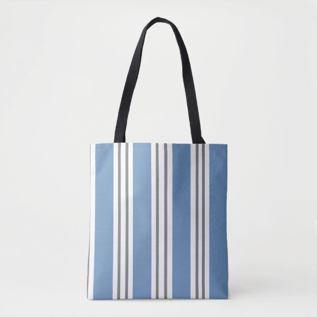 Bolsa Tote Listras Azuis e Brancas da Costa (Frente)