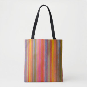 Bolsa Tote Listras Boho de Carvão Coloridas