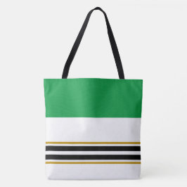 Bolsa Tote Listras Coloridas Kelly Verde Preto Corrida em Bra
