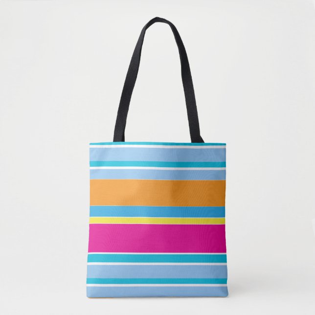 Bolsa Tote Listras coloridas mágicas bonitas (Frente)