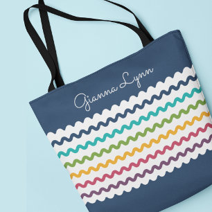 Bolsa Tote Listras Coloridas Monograma