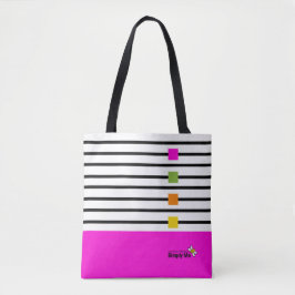 Bolsa Tote Listras Coloridas Rosa