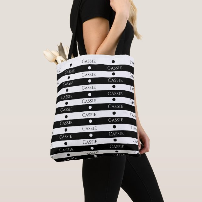 Bolsa Tote Listras com Estampa Personalizada (Close Up)