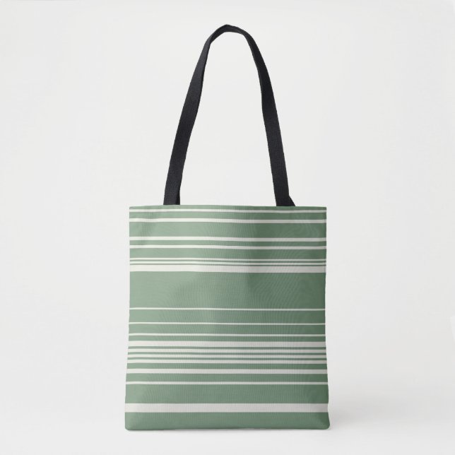 Bolsa Tote Listras Complexas em Verde (Frente)