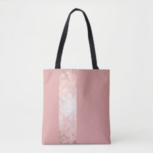 Bolsa Tote listras cor-de-rosa elegantes e claras rosa