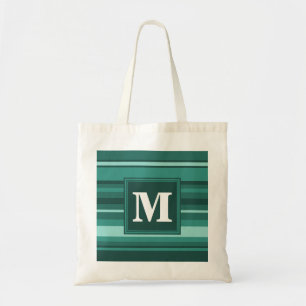 Bolsa Tote Listras da cerceta do monograma