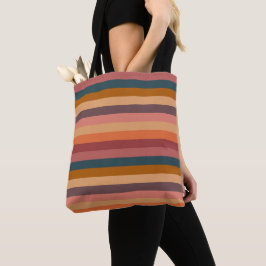 Bolsa Tote Listras de Aquarela do Pôr do Sol