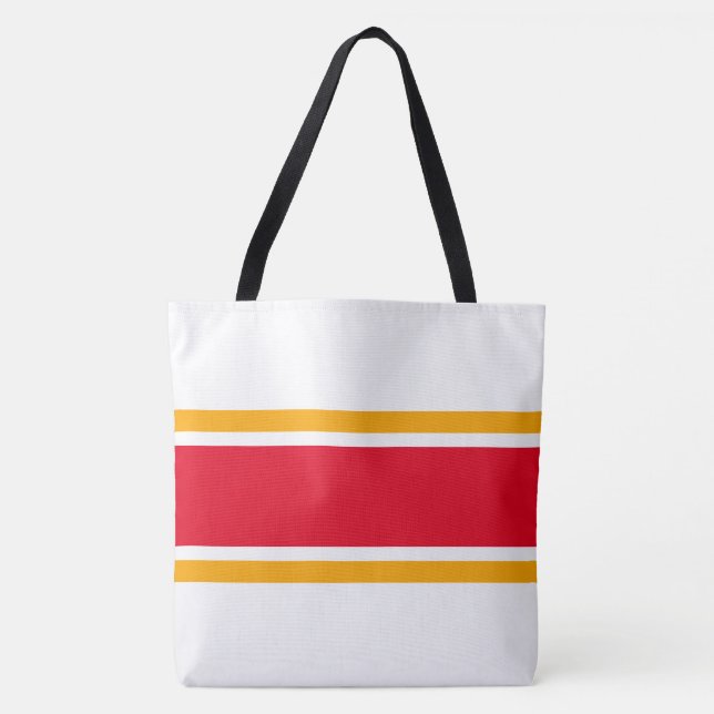 Bolsa Tote Listras de corrida amarelas laranja vermelhas bril (Frente)