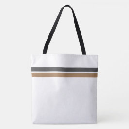 Bolsa Tote Listras de corrida cinza elegante em fundo branco 