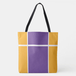 Bolsa Tote Listras de corrida divididas em laranja dourado ro