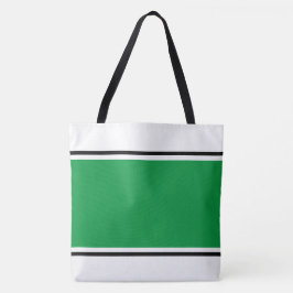 Bolsa Tote Listras de corrida esportivas verde brilhante e pr