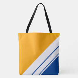 Bolsa Tote Listras de corrida laranja amarelo azul branco div