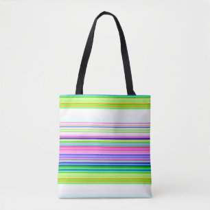 Bolsa Tote Listras de neon coloridas quentes