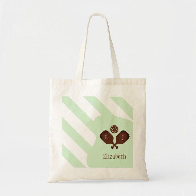 Bolsa Tote Listras de Pickleball Elegante (Frente)