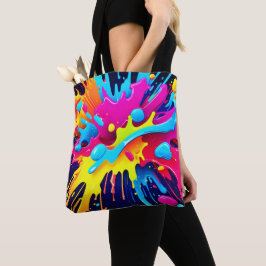 Bolsa Tote Listras de Pintura Fluorescentes Dinâmicas