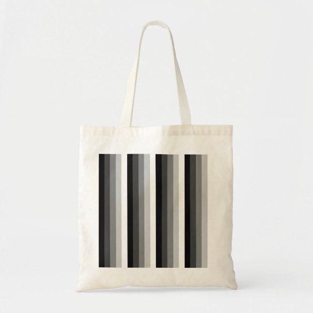 Bolsa Tote Listras de sombra brancas e pretas (Frente)