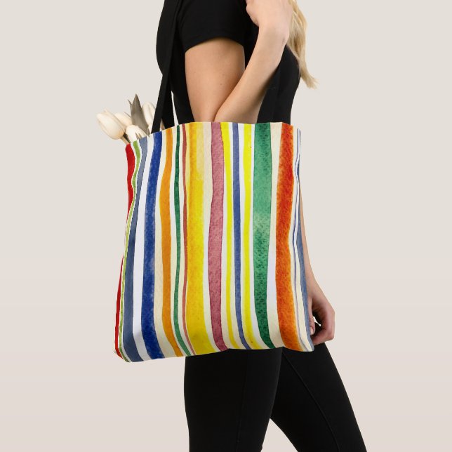 Bolsa Tote listras de verão (Close Up)