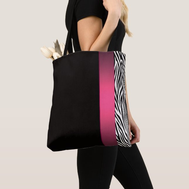 Bolsa Tote Listras de Zebra (Close Up)
