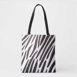 Bolsa Tote Listras de zebra pretas e brancas