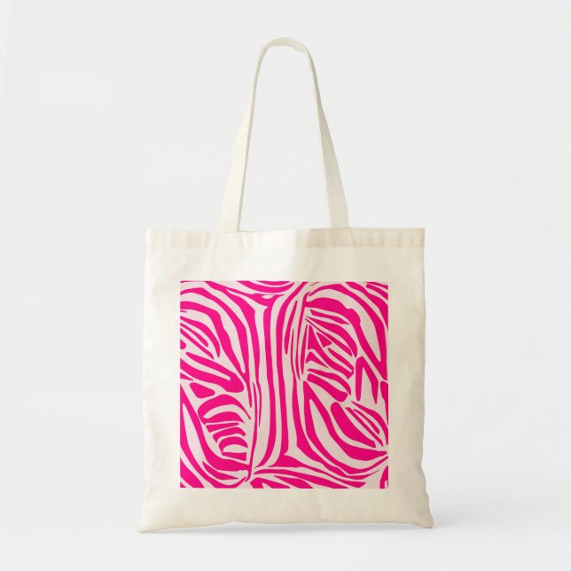 Bolsa Tote Listras de zebra rosa (Frente)