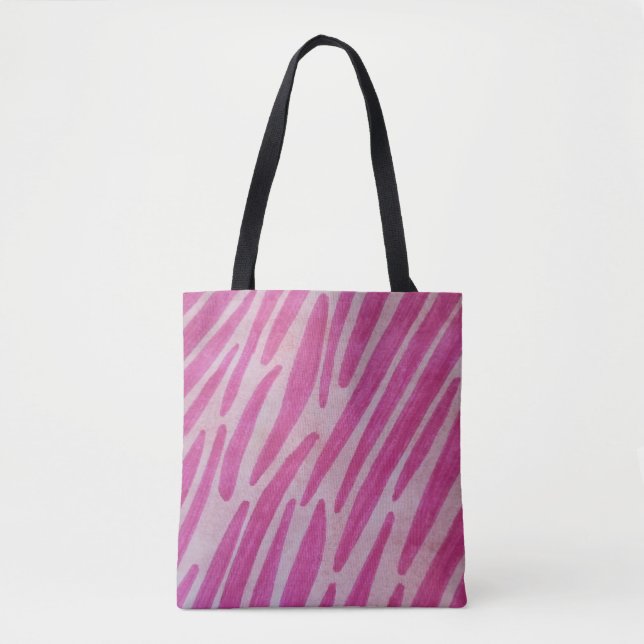 Bolsa Tote Listras de zebra rosa (Frente)