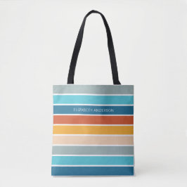 Bolsa Tote Listras do Pôr do Sol Personalizadas Modernas e Re
