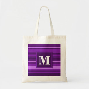 Bolsa Tote Listras do roxo do monograma