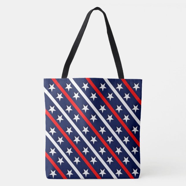Bolsa Tote Listras e Estrelas (Frente)