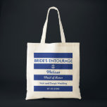 Bolsa Tote Listras e saco do séquito da noiva náutica da<br><div class="desc">Este saco moderno é ideal para um casamento do destino, ou um casamento com um tema da praia ou do verão. Caracteriza listras horizontais em duas cores com uma âncora em uma das listras. Este saco faz um presente perfeito para uma madrinha de casamento, damas de honra, mãe da noiva...</div>