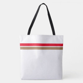 Bolsa Tote Listras Esportivas Vermelho Brilhante Marrom em Br