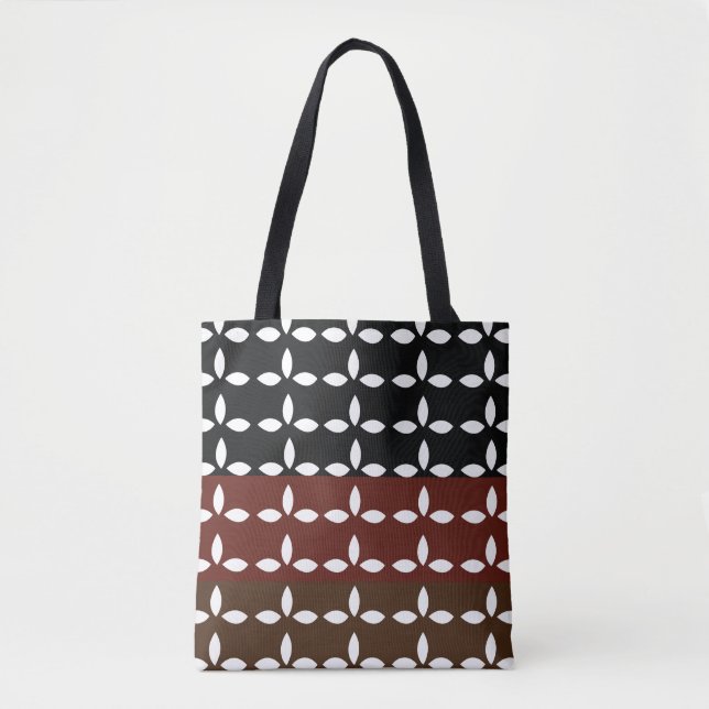 Bolsa Tote Listras Florais Geométricas Coloridas (Frente)