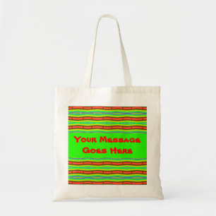 Bolsa Tote listras laranja verdes
