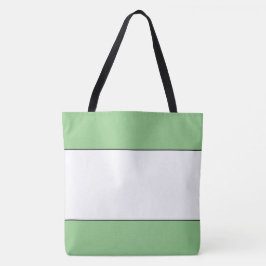 Bolsa Tote Listras largas brancas delineadas Chic Verde Claro