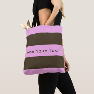 Bolsa Tote Listras largas cor-de-rosa e chocolate por STaylor
