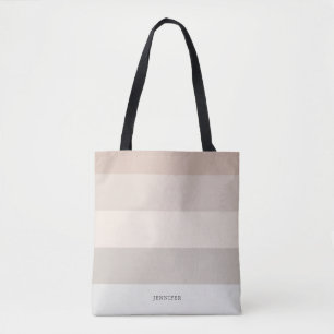 Bolsa Tote Listras Modernas com Monograma Pastel