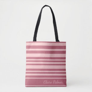 Bolsa Tote Listras modernas, cor-de-rosa, design
