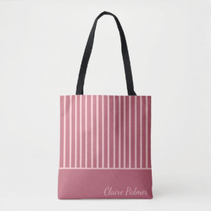Bolsa Tote Listras modernas, cor-de-rosa, design