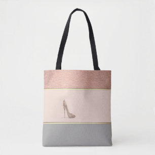 Bolsa Tote Listras Modernas de Garota, Salto Alto