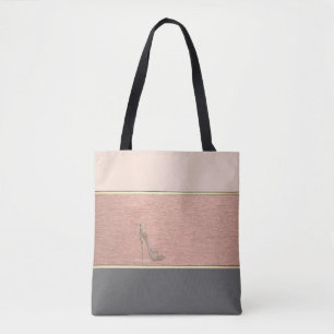 Bolsa Tote Listras Modernas Femininas, Salto Alto
