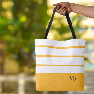 Bolsa Tote Listras Monograma Elegantes Modernas e Ousadas Ama